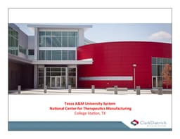 Texas A&M – National Center for Therapeutics Manufacturing – College Station, TX